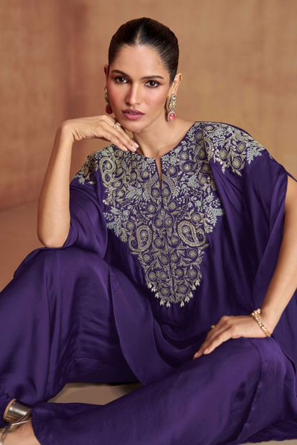 Sakhi - Purple Elegance Kaftan Set