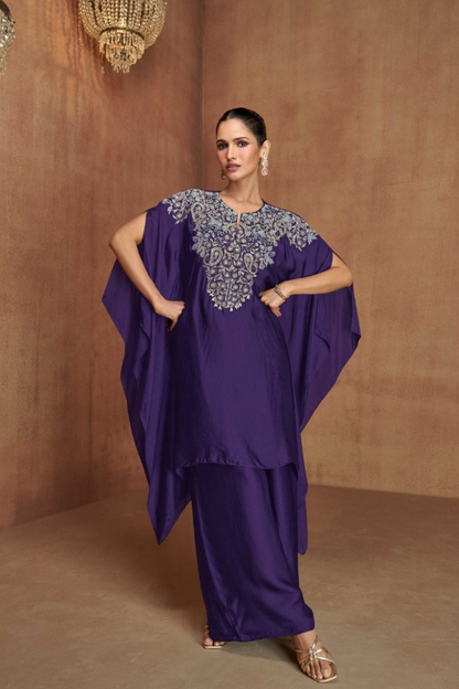 Sakhi - Purple Elegance Kaftan Set