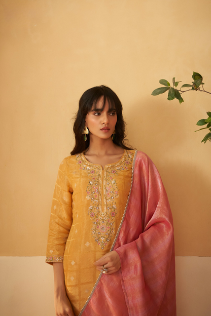 Sakhi - Festive Yellow Kurta Set