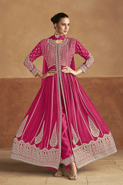 Sakhi - Magenta Anarkali Set