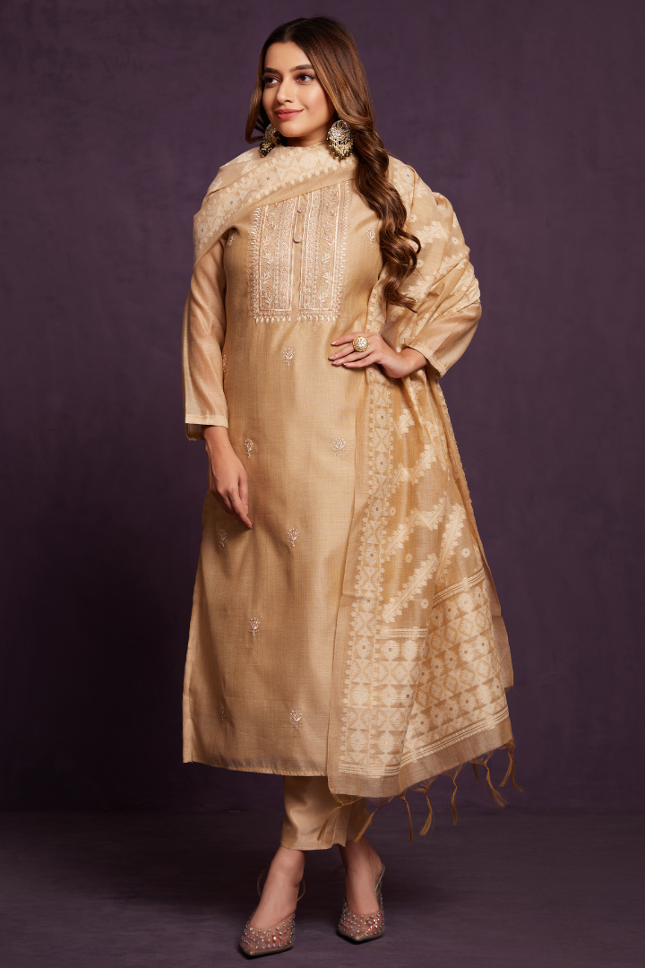 Rozana - Premium Jaamdani Suit Set