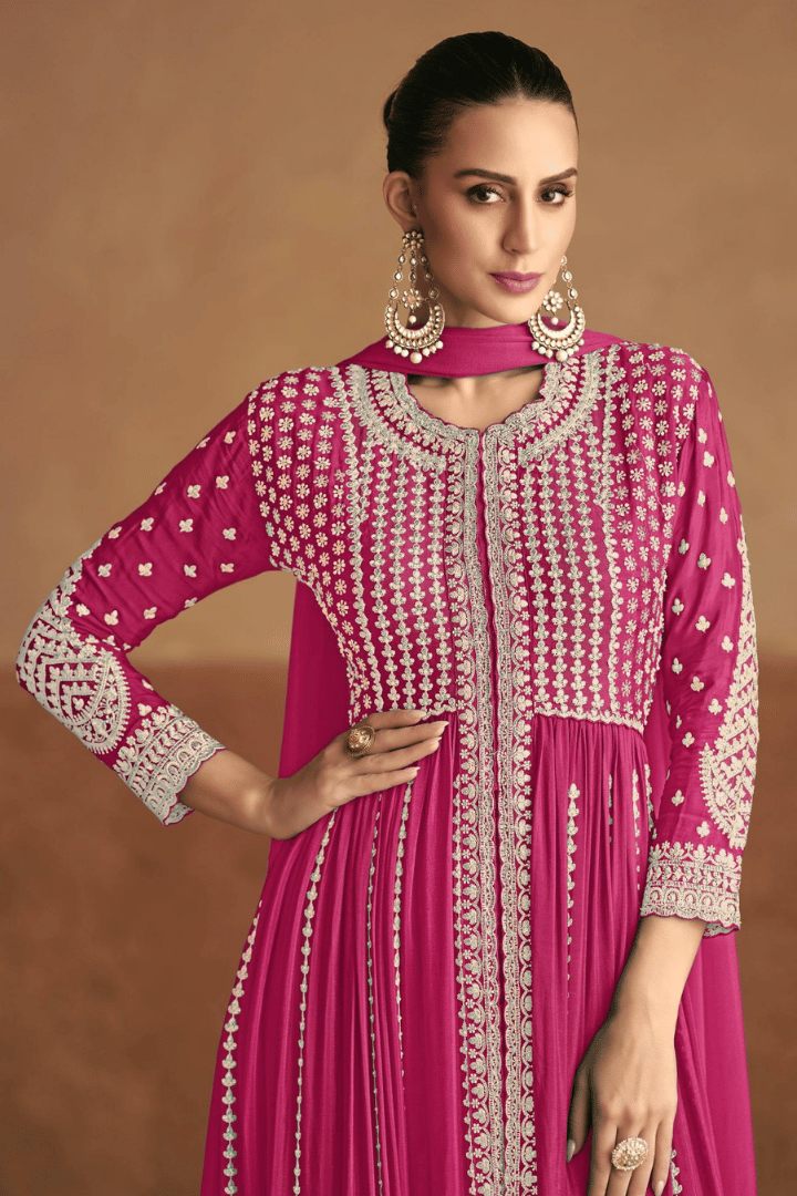 Sakhi - Magenta Anarkali Set