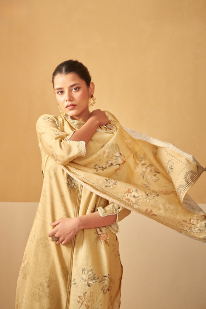 Sakhi - Yellow Linen Kurta Set