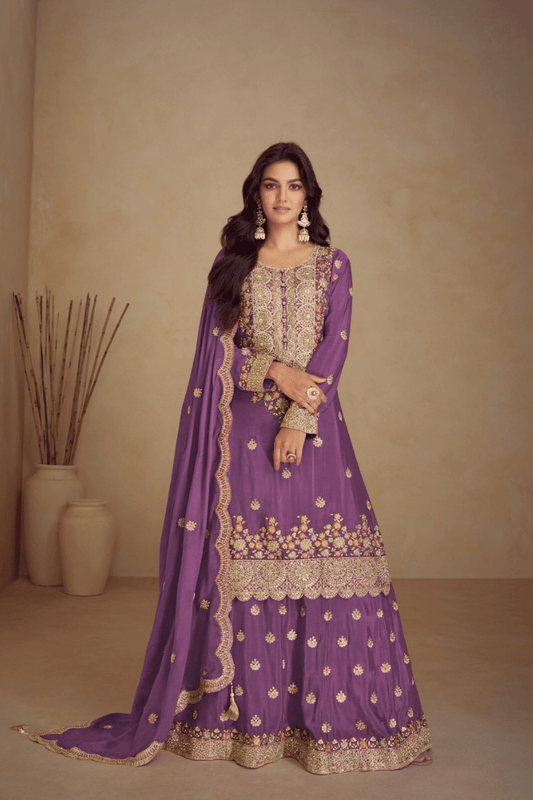 Sakhi - Purple Skirt Set