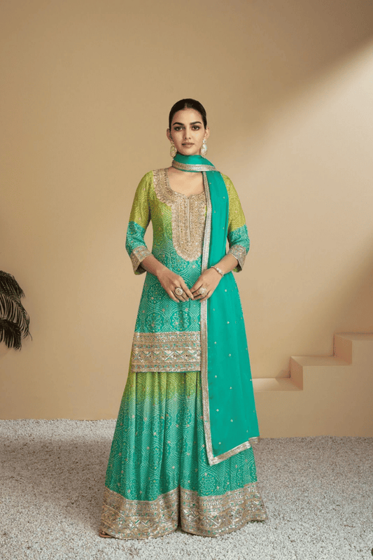 Sakhi - Ombre Bandhani Sharara Set