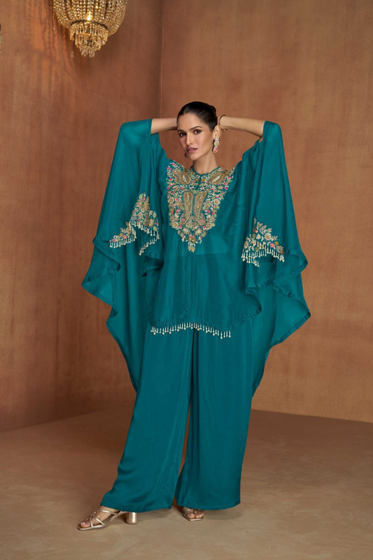 Sakhi - Blue Elegance Kaftan Set