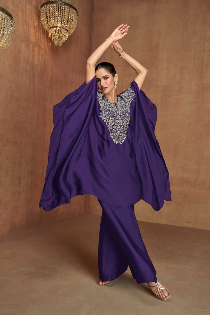 Sakhi - Purple Elegance Kaftan Set