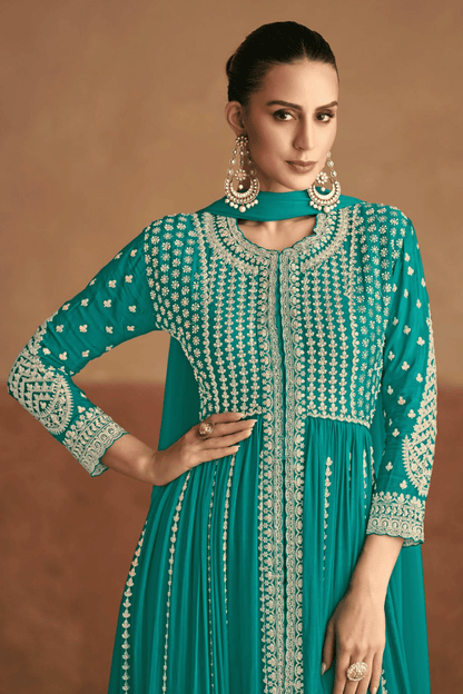 Sakhi - Teal Anarkali Set